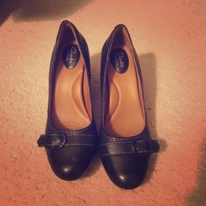 Genuine leather black 3”  heels